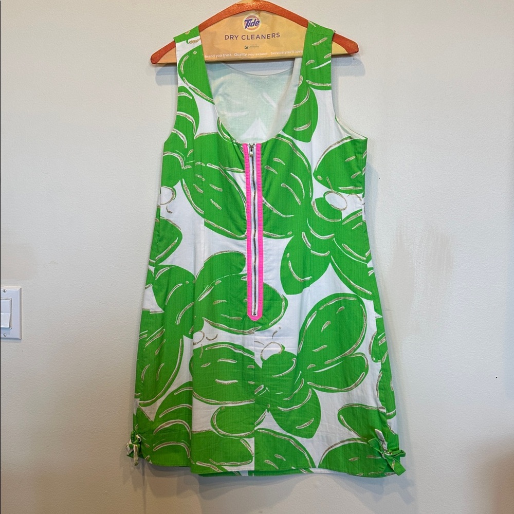 Lilly Pulitzer White and Green Leaf Print Dress - Picture 2 of 5